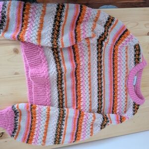 Only Pink and Orange Striped Sweater